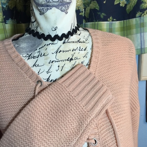 Charlotte Russe lace up v neck knit sweater - Picture 3 of 9